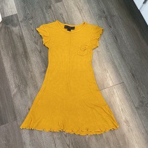 Polly & Esther Lettuce detailed midi waffle dress M